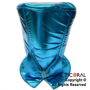 SOMBRERO GALERON METAL LISO CON MOO AZUL x 1